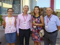 Na zdjęciu: od lewej dr Aleksandra Dyś, prof. Ivan Gout (University College London, Organizator Konferencji), dr Joanna Klimaszewska-Łata, prof. Andrzej Szutowicz