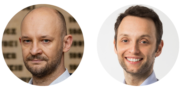 od lewej: dr hab. Rafał Sądej, prof. uczelni, dr hab. Jakub Mieczkowski